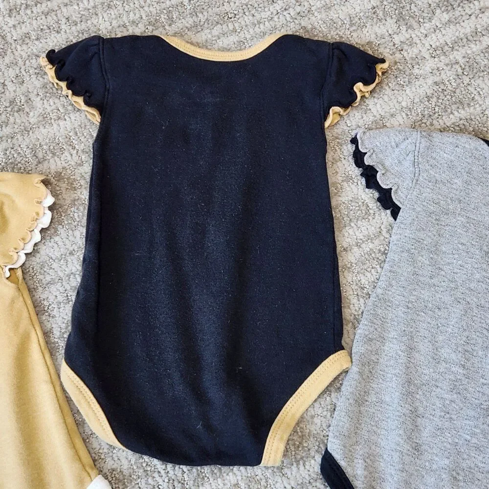 NFL New Orleans Saints baby girl short sleeve bodysuits size 3-6 months